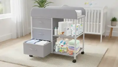 Wickelkommode mit Rollen: Flexibel Wickeln
