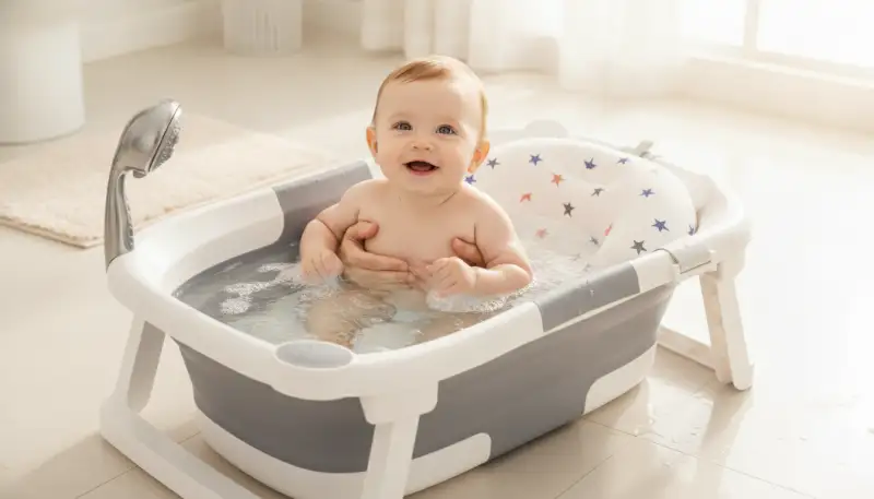 Die Rabb Badewanne: Platzsparend, sicher und komfortabel für Babys von 0-2 Jahren