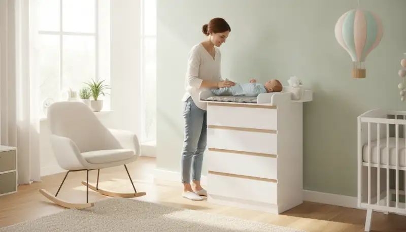 Höhenverstellbare Wickelkommode: Ergonomie für Eltern