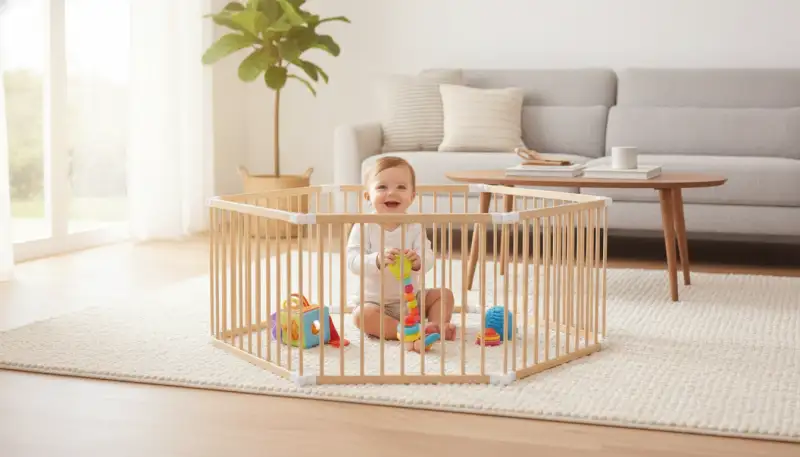Klappbares Laufgitter mit Rollen: Flexibilität für Zuhause