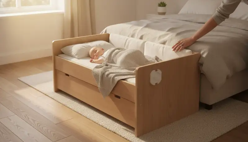 Massivholz Beistellbett: Natur im Babyzimmer