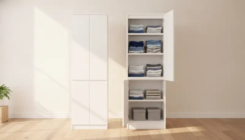 Ordnung leicht gemacht: Warum dieser 2-türige Kleiderschrank mit 5 Einlegeböden das neue Must-have ist
