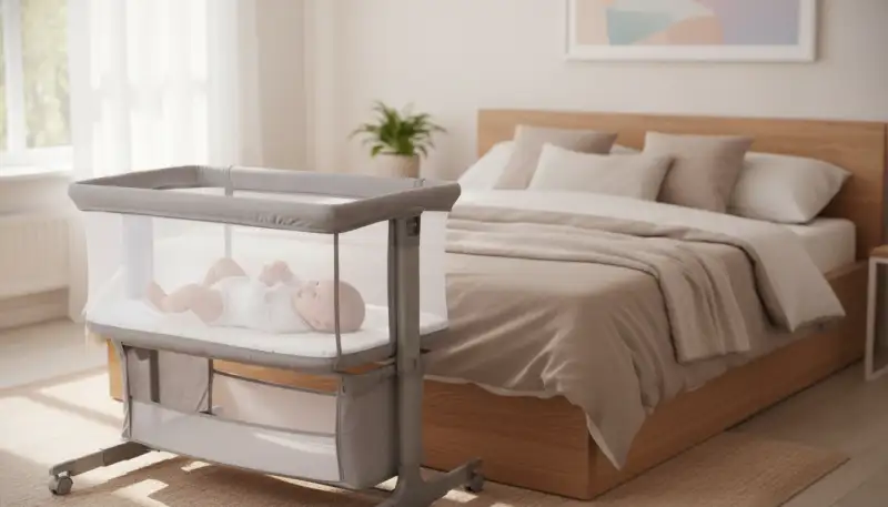 Sanfte Nähe: Das Stoff-Beistellbett