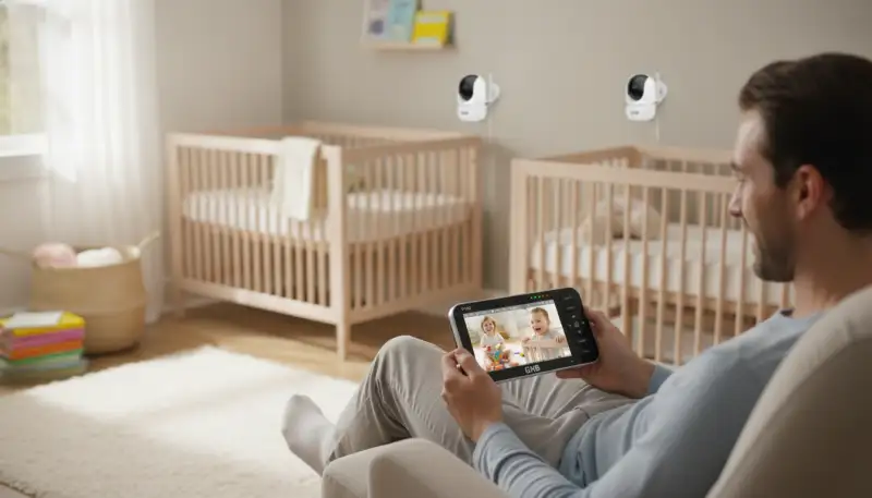 Zwei Blickwinkel: Babyphone mit 2 Kameras